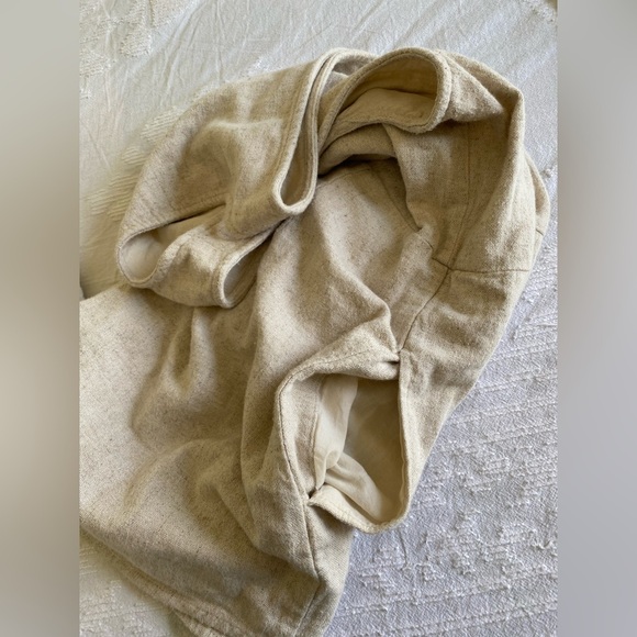 Madewell Tan Button-Front Jumpsuit v neck linen summer rompers - Picture 10 of 11